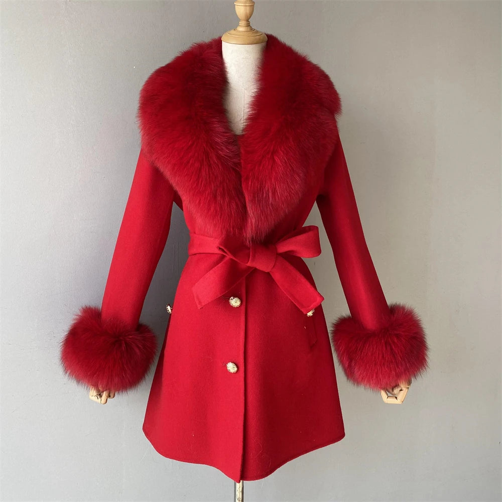 Woolberry Cashmere Coat, Fur Collar & Cuffs