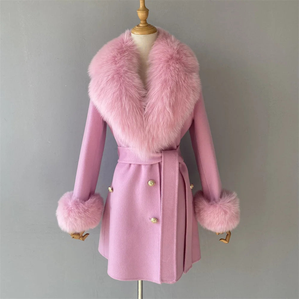 Woolberry Cashmere Coat, Fur Collar & Cuffs
