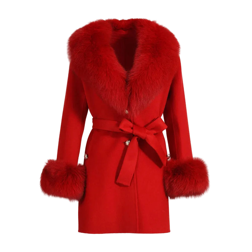Woolberry Cashmere Coat, Fur Collar & Cuffs