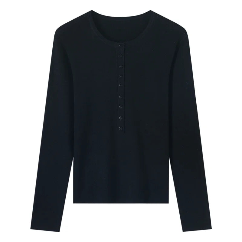 Black long-sleeve shirt on a white background