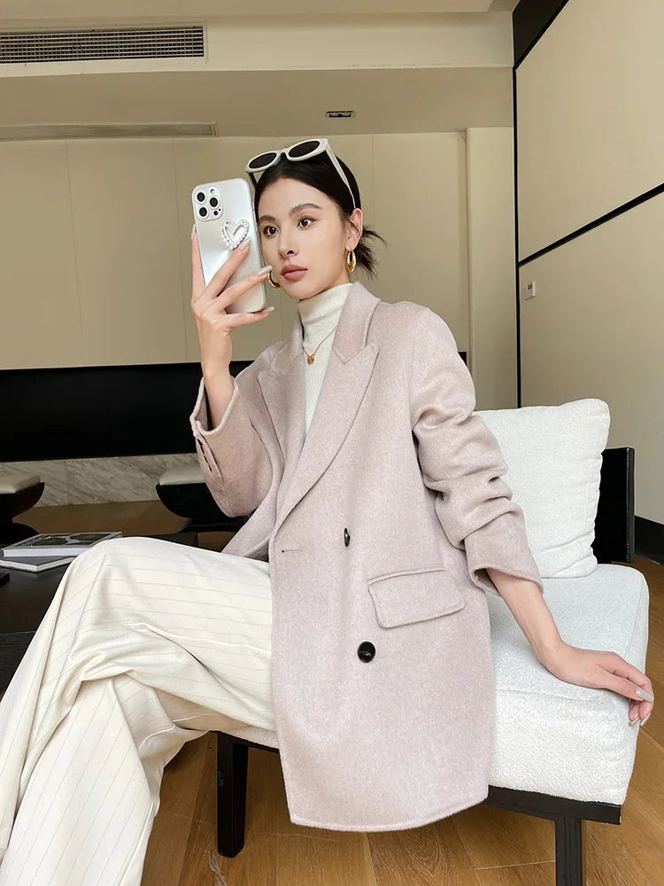 Woolberry Peak Lapel Blazer, Double-Faced