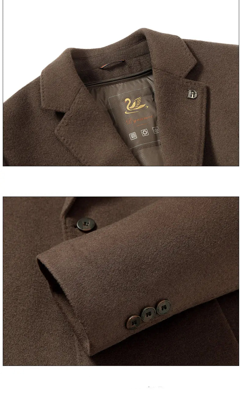Brown coat with brand logo on a white background