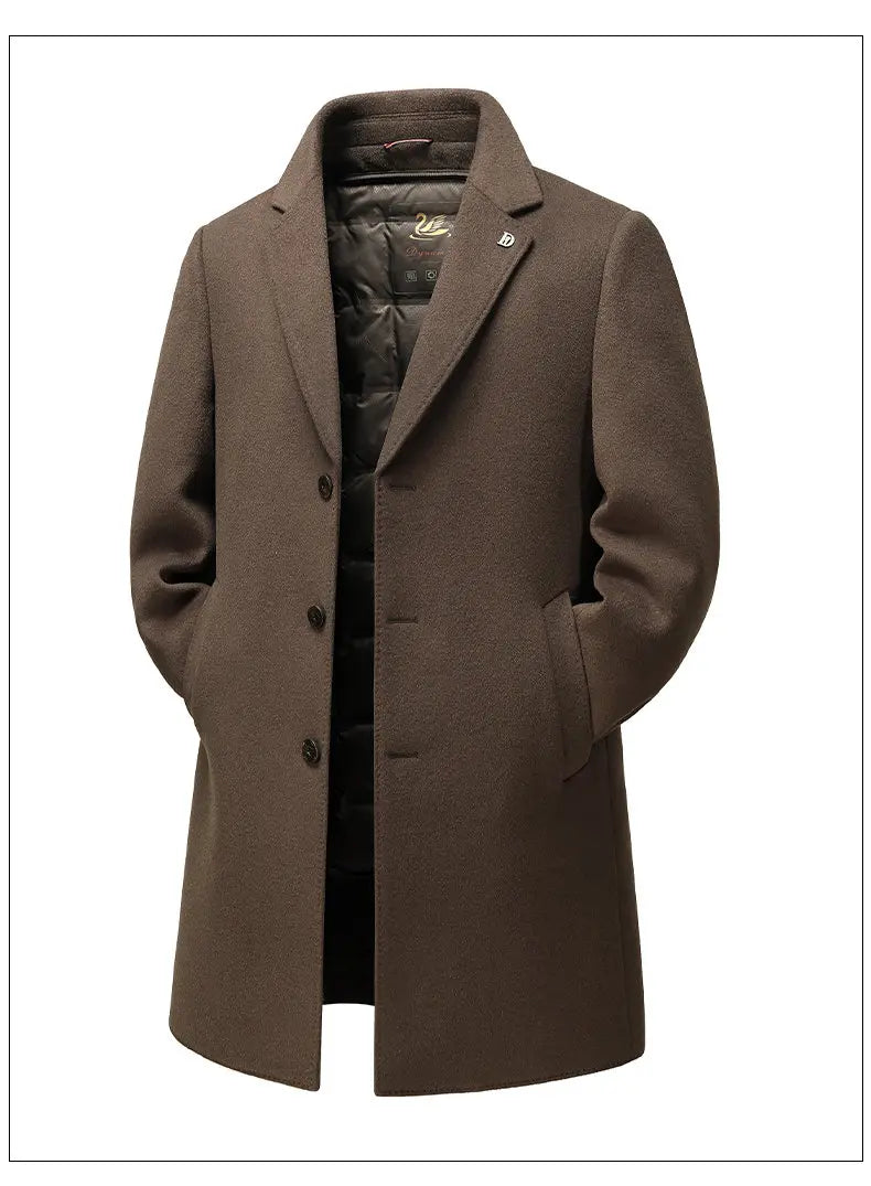 Brown overcoat on a white background