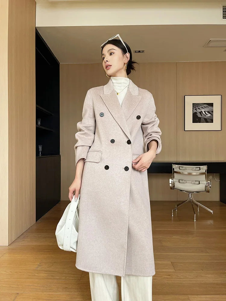 Woolberry Peak Lapel Overcoat, Double-Breasted