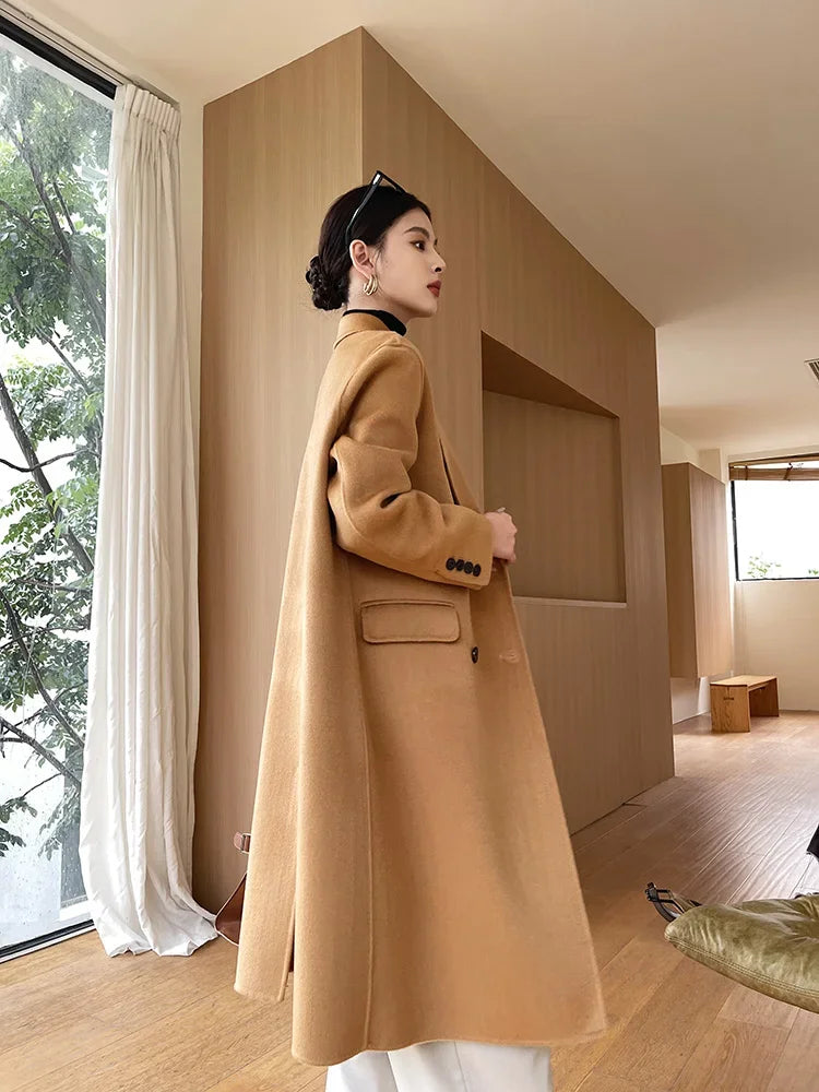 Woolberry Peak Lapel Overcoat, Double-Breasted