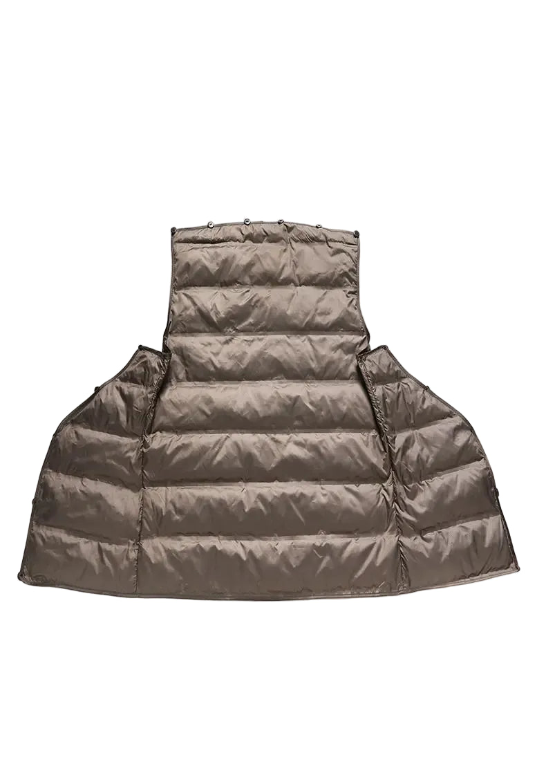 Brown puffer vest on a white background
