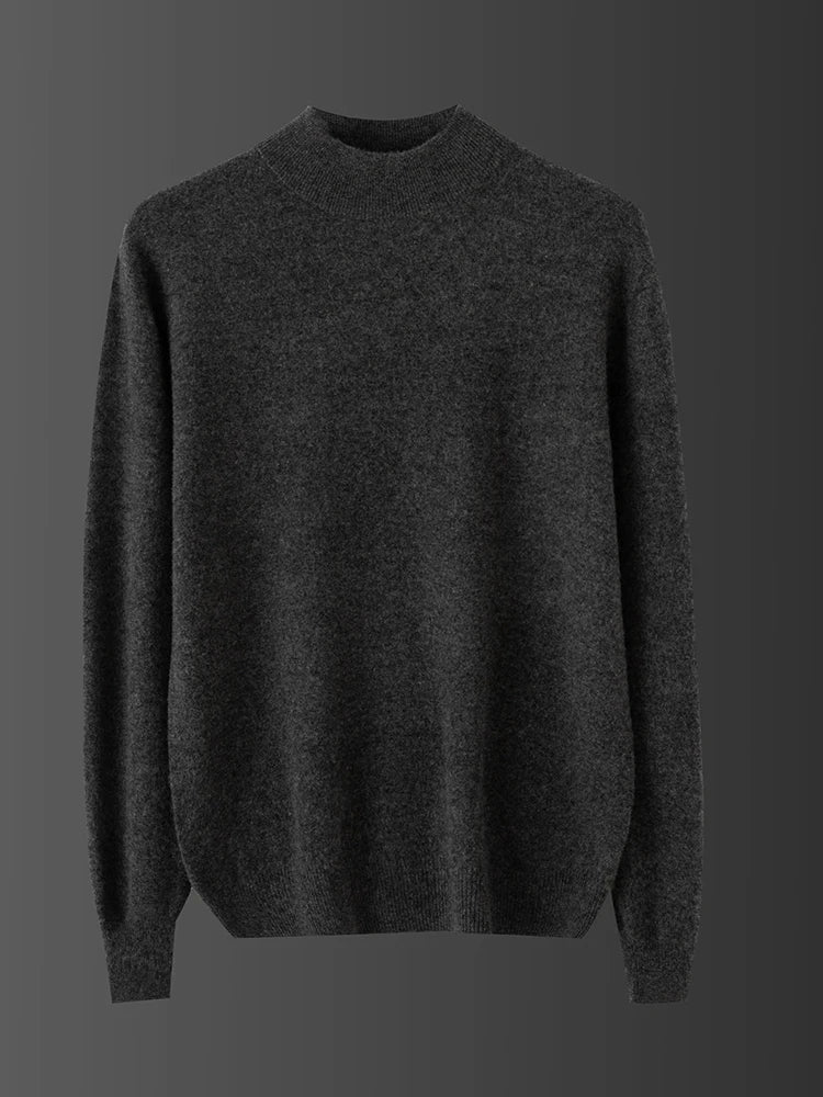 Dark gray sweater on a matching gray background