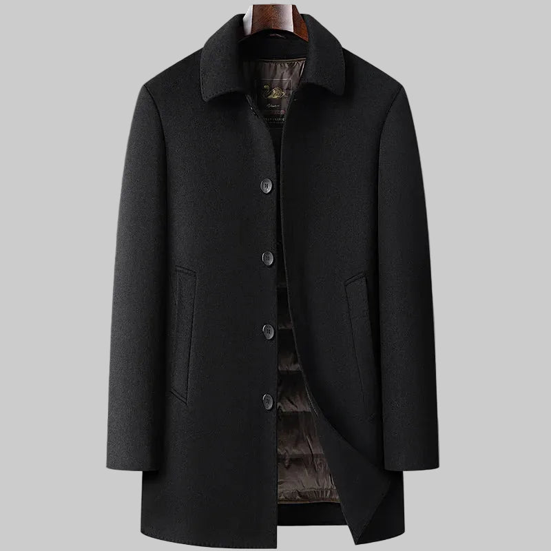 Black coat on a gray background