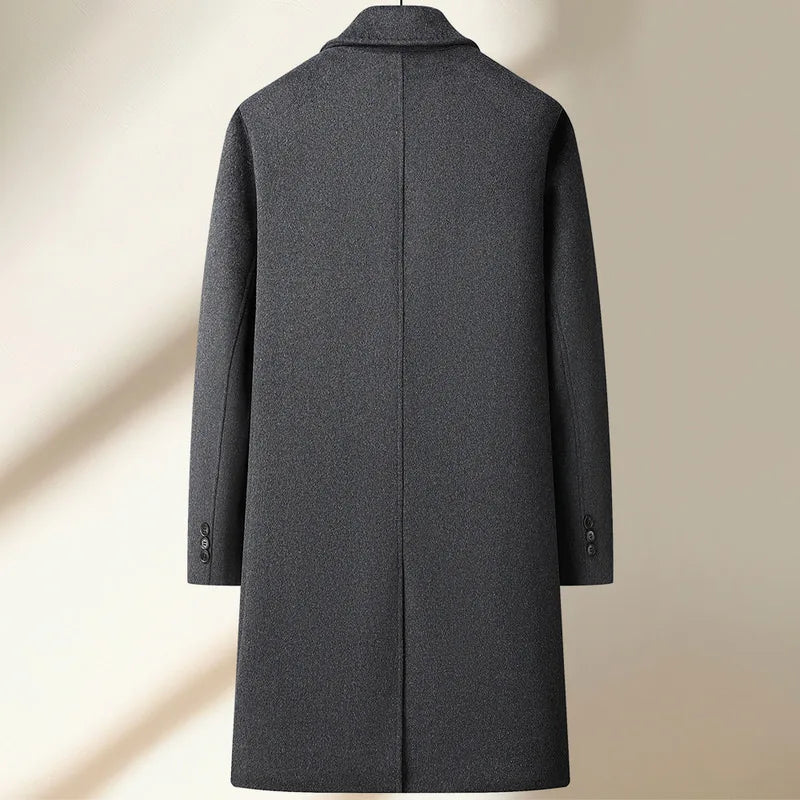 Gray overcoat on a beige background