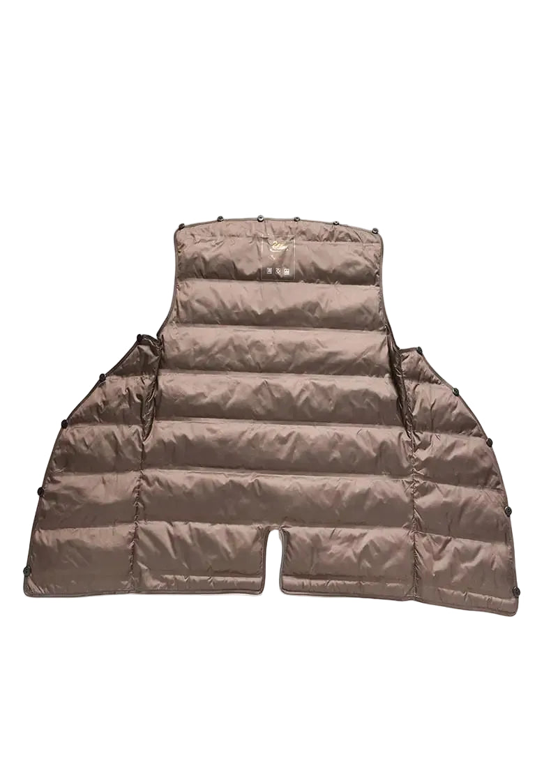 Brown puffer vest on a white background