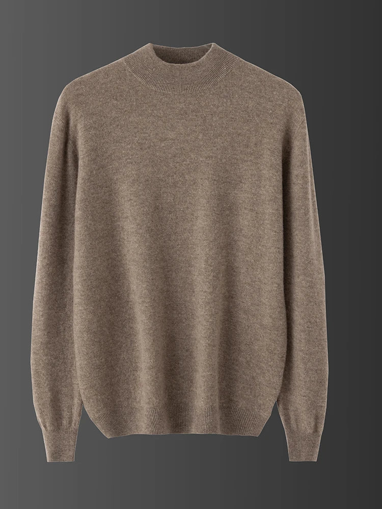 Brown sweater on a dark gray background
