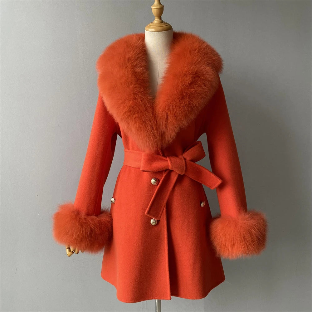 Woolberry Cashmere Coat, Fur Collar & Cuffs