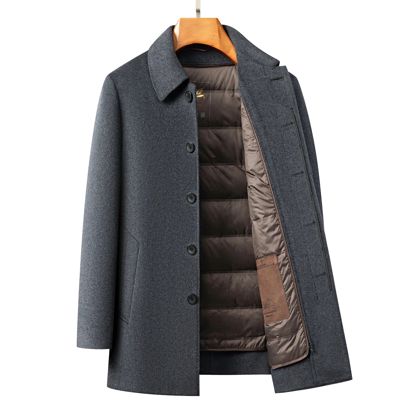 Woolberry Wool Coat, Detachable Down Liner
