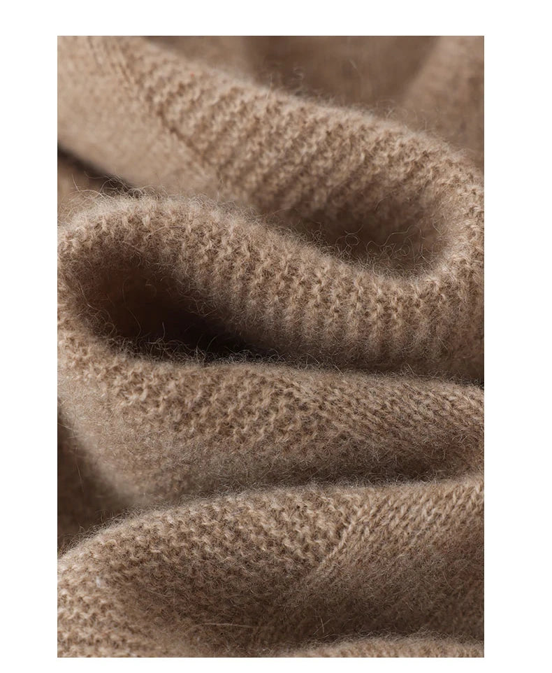 Close-up of a brown knitted fabric texture