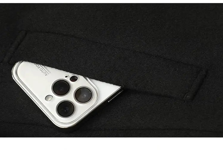Phone case with camera module design on a black background