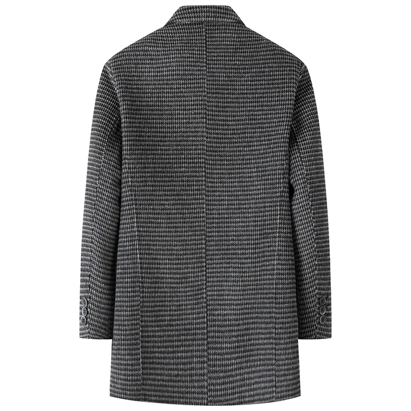 Gray checkered coat on a white background