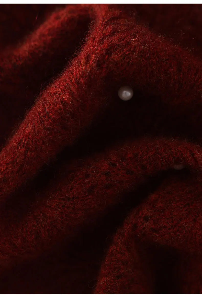 Close-up of a textured red fabric surface