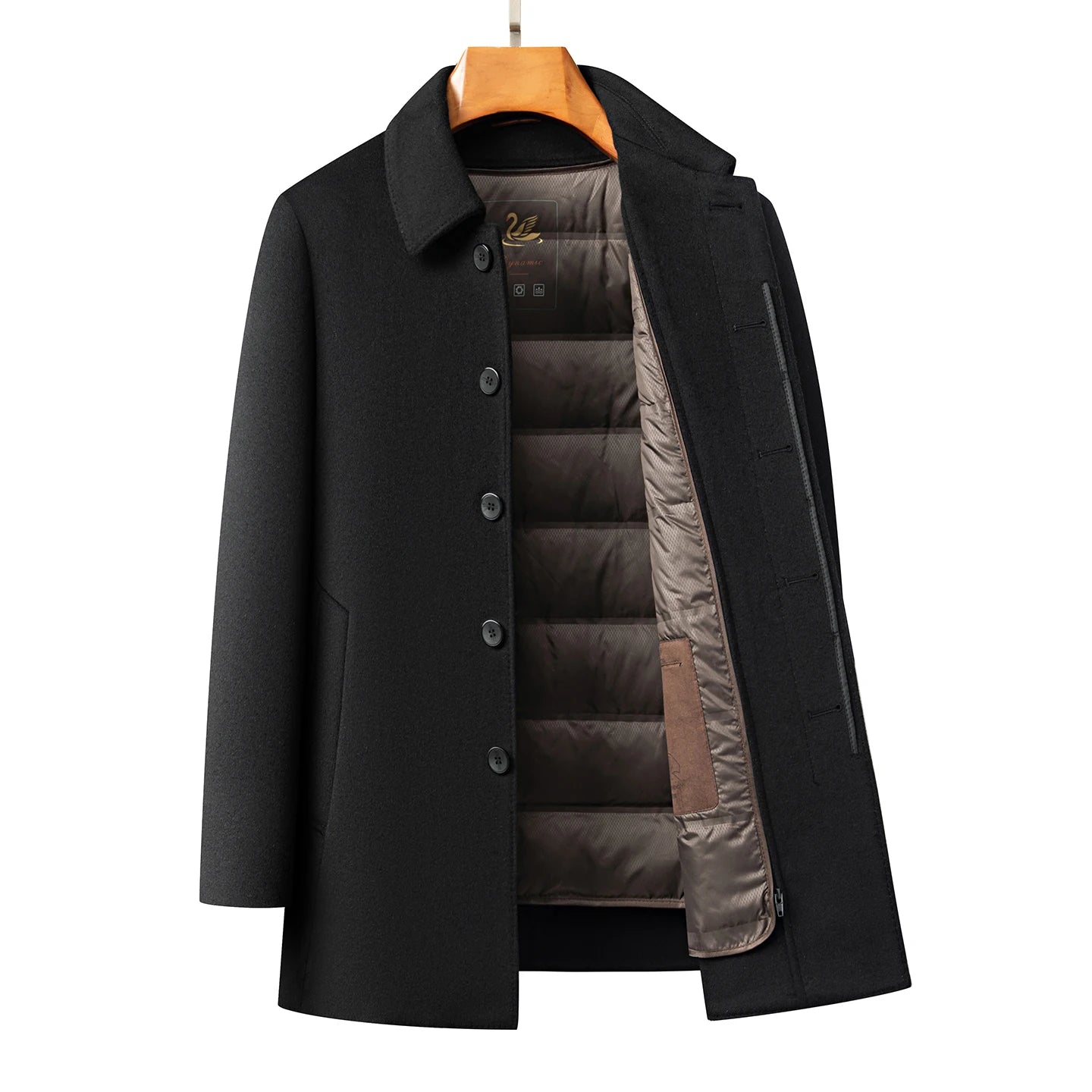 Woolberry Wool Coat, Detachable Down Liner