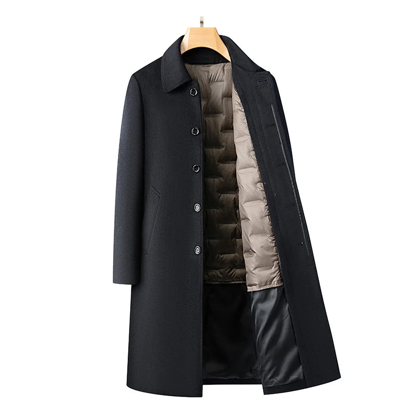 Woolberry Long Wool Coat, Duck Down Liner