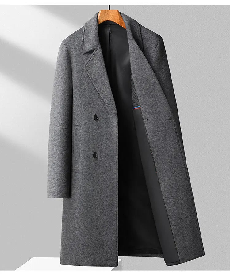 Gray overcoat on a gray background