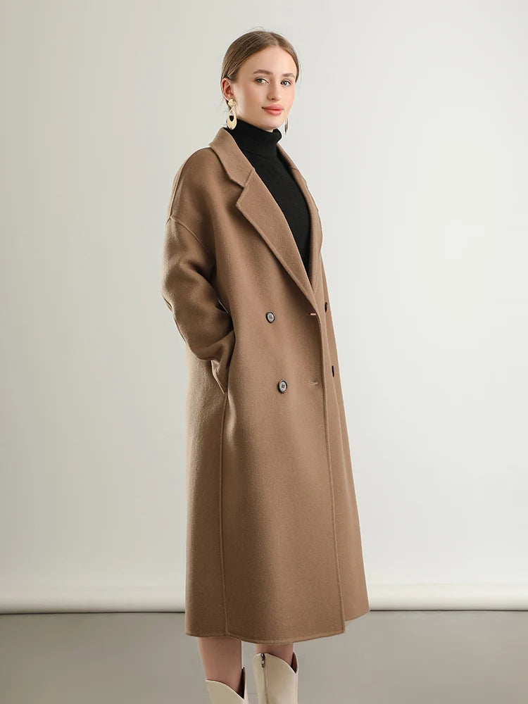 Woolberry Notch Lapel Coat, Double-Breasted