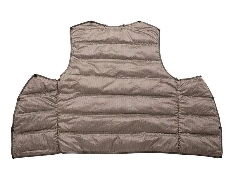 Brown puffer vest on a white background