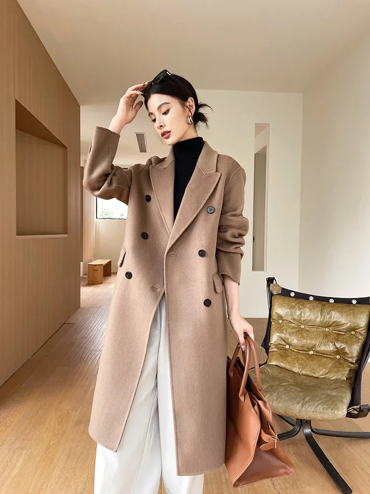 Woolberry Peak Lapel Overcoat, Double-Breasted
