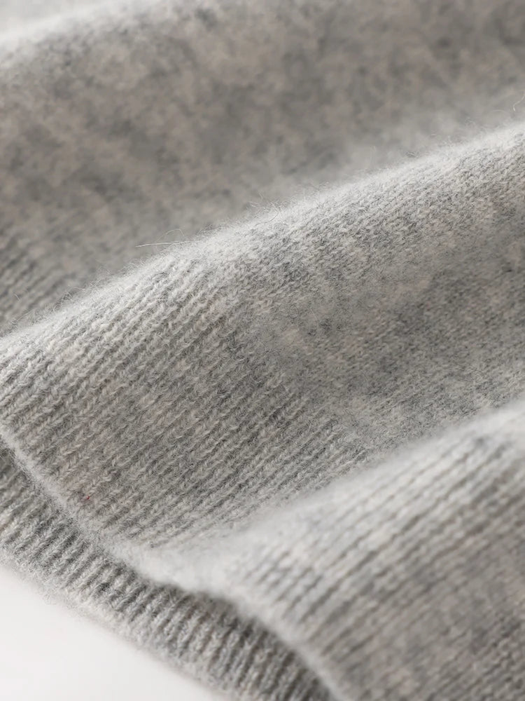 Close-up of a gray knitted fabric texture