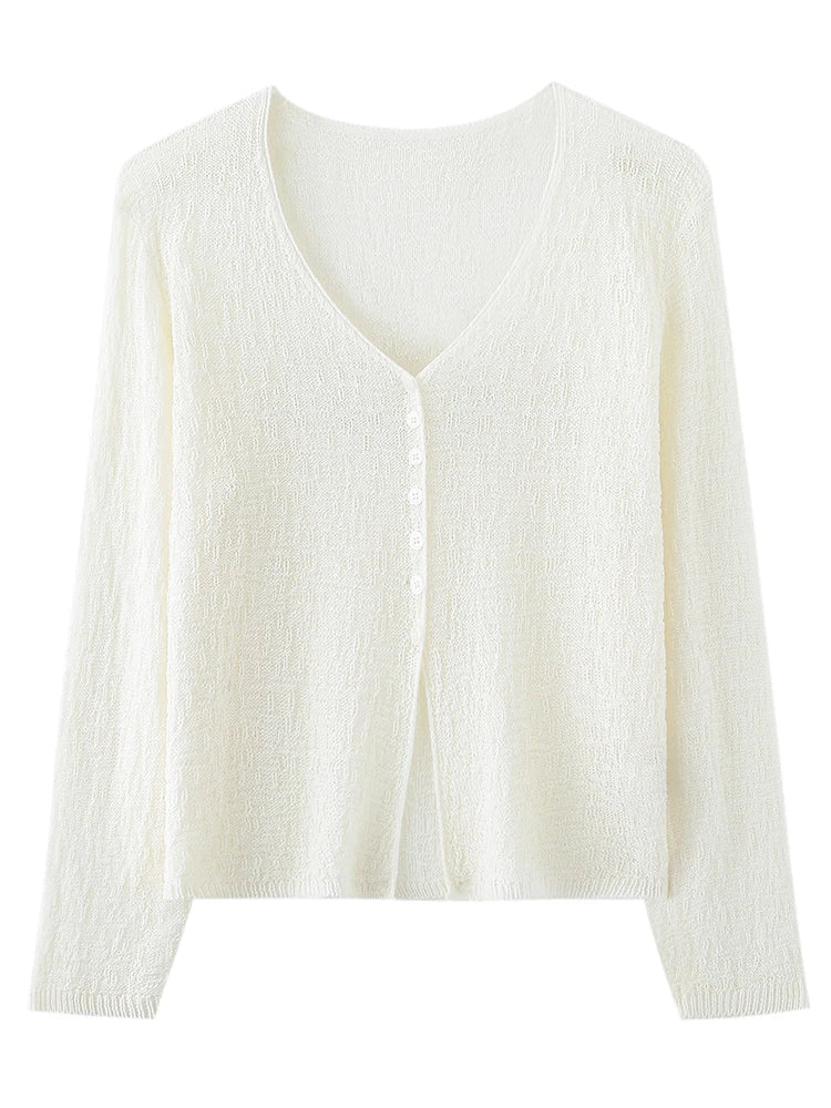 White cardigan on a white background