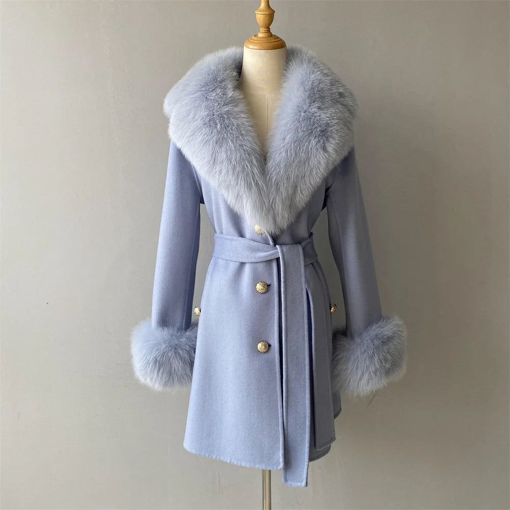 Woolberry Cashmere Coat, Fur Collar & Cuffs