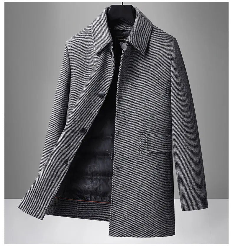 Gray textured coat on a gray background