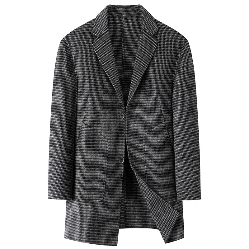 Houndstooth pattern coat on a white background