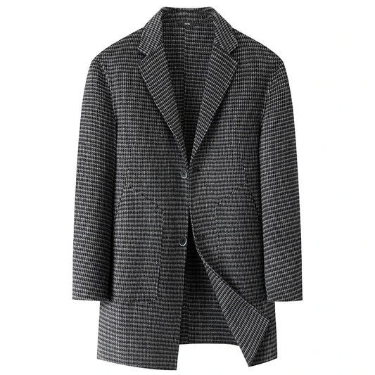Houndstooth pattern coat on a white background
