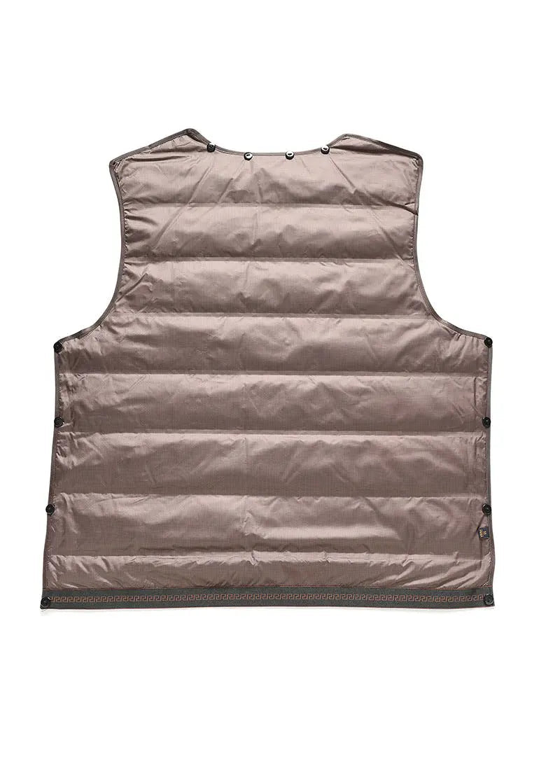 Brown puffer vest on a white background