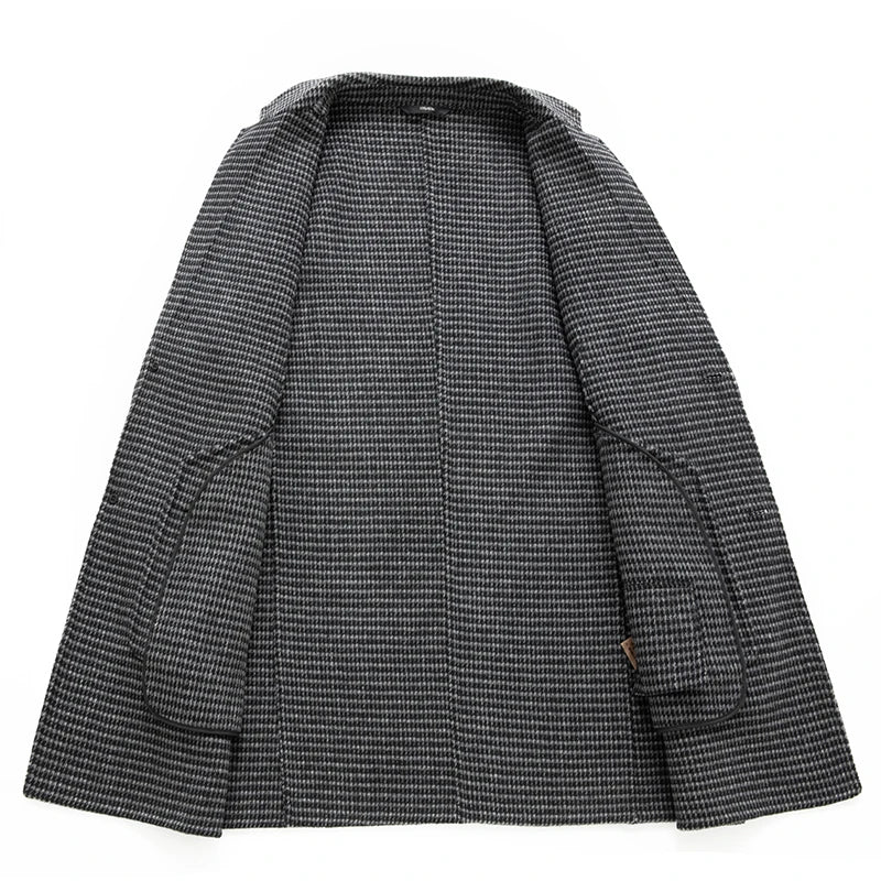 Houndstooth pattern coat on a white background