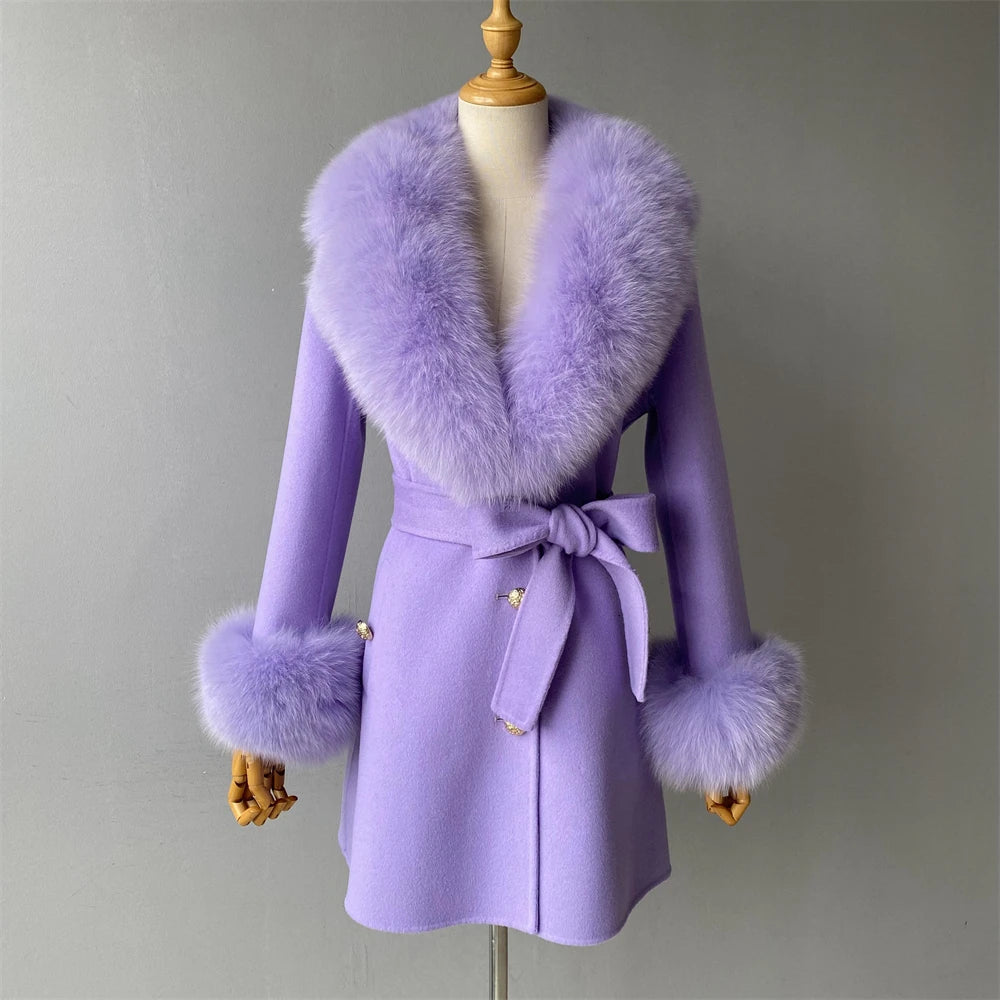 Woolberry Cashmere Coat, Fur Collar & Cuffs