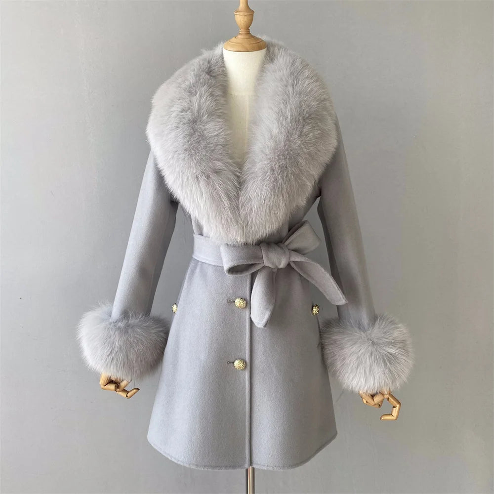 Woolberry Cashmere Coat, Fur Collar & Cuffs