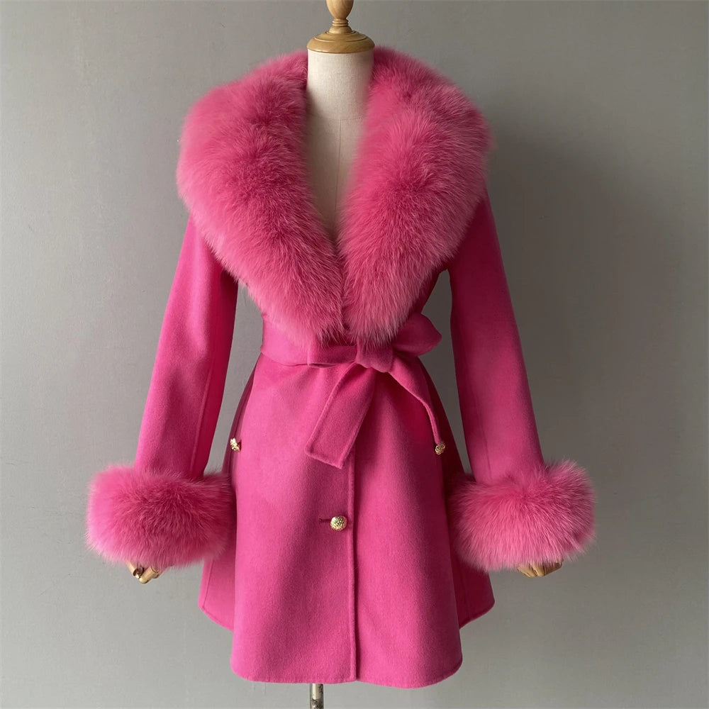 Woolberry Cashmere Coat, Fur Collar & Cuffs