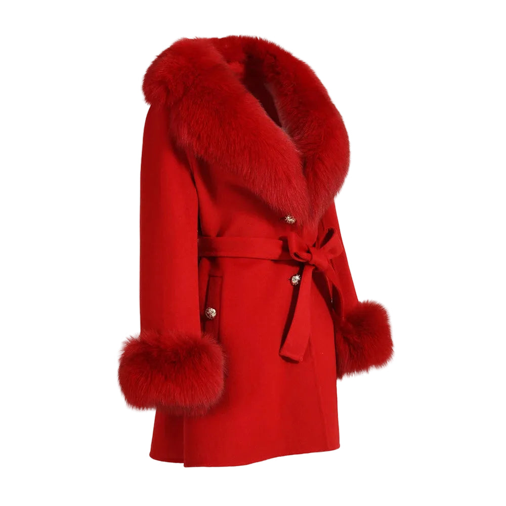 Woolberry Cashmere Coat, Fur Collar & Cuffs