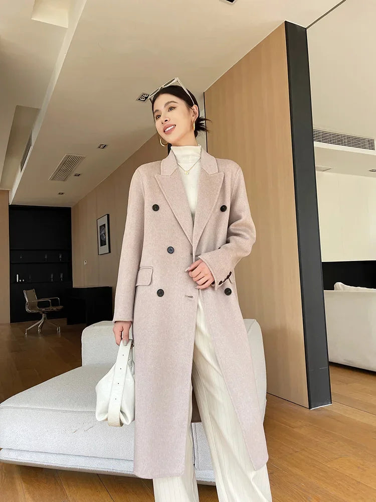 Woolberry Peak Lapel Overcoat, Double-Breasted