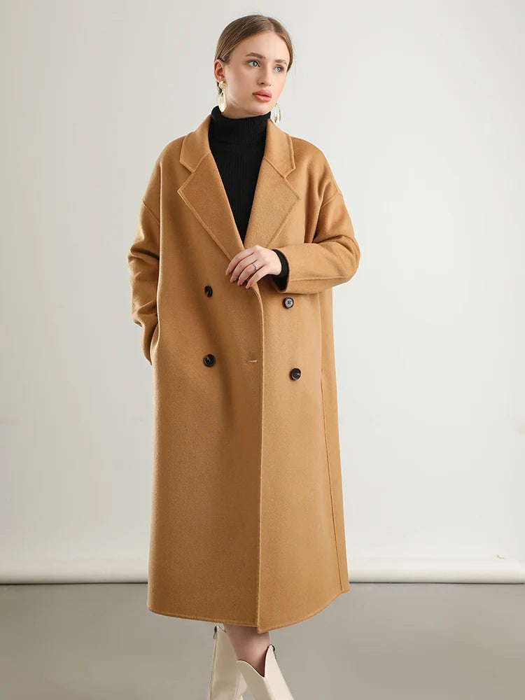 Woolberry Notch Lapel Coat, Double-Breasted
