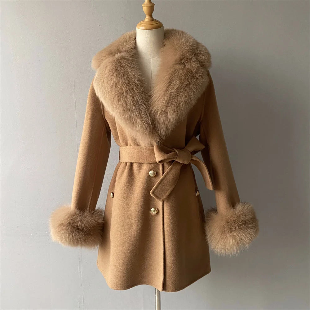 Woolberry Cashmere Coat, Fur Collar & Cuffs