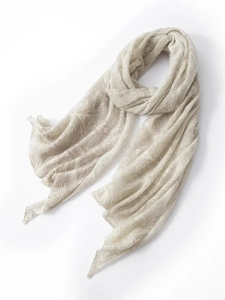 Beige scarf on a white background