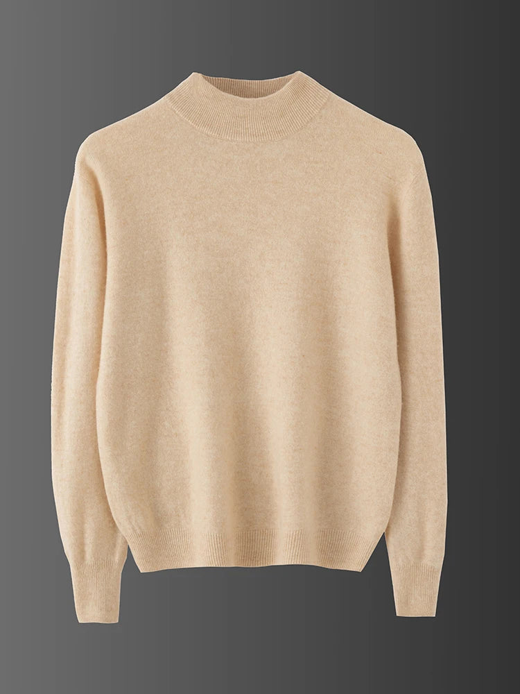 Beige sweater on a dark gray background