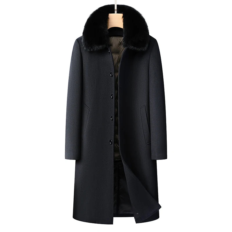 Woolberry Long Wool Coat, Duck Down Liner