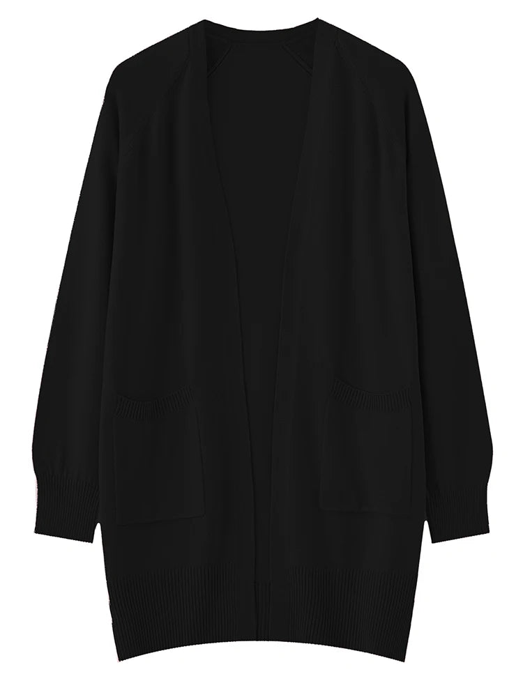 Black cardigan on a white background