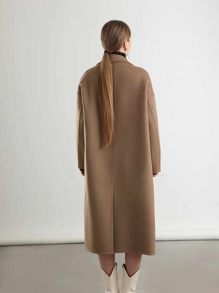 Woolberry Notch Lapel Coat, Double-Breasted