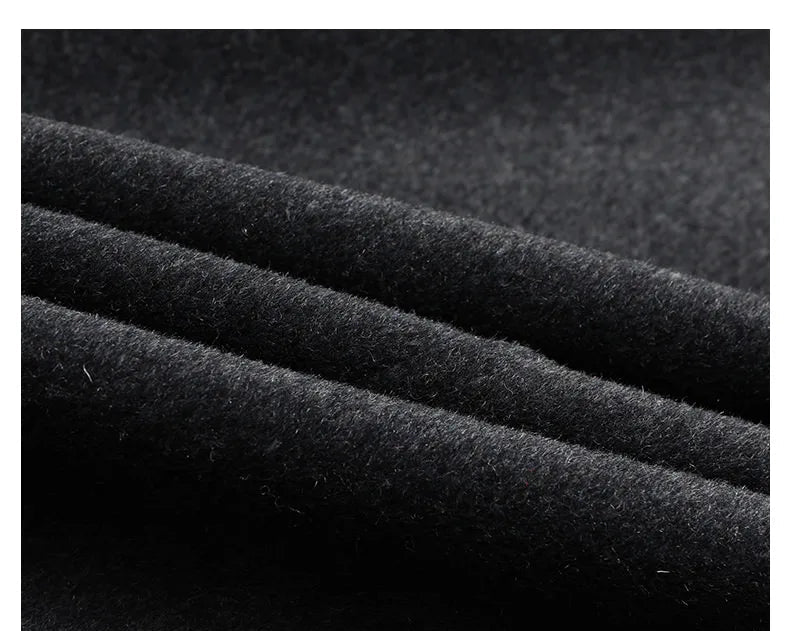 Close-up of black fabric with text overlay
