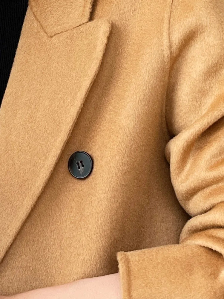 Woolberry Peak Lapel Overcoat, Double-Breasted